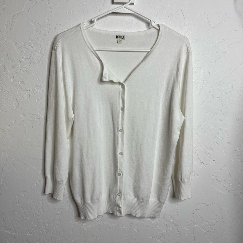 Vintage 14th and Union Size XL White Cardigan Sweater
